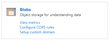 Captura de ecrã a mostrar o widget Azure Blobs.