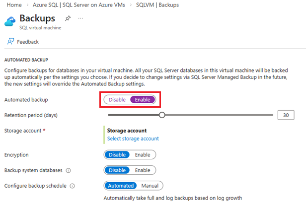 Automated Backup for existing VMs