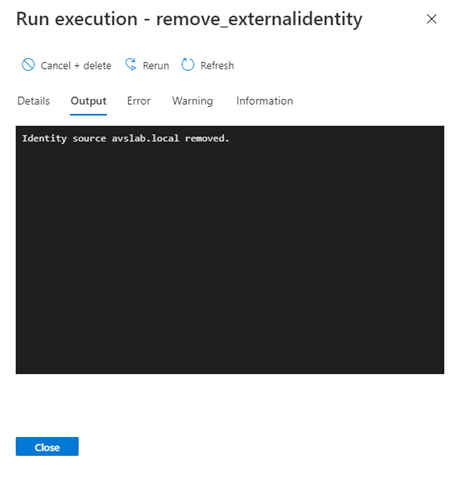 Captura de tela mostrando a saída de uma execução de execução.