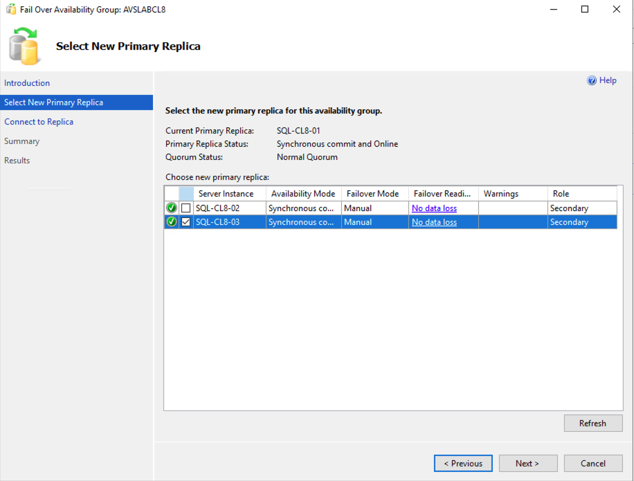 Diagrama mostrando a nova seleção de réplica primária para Always On.