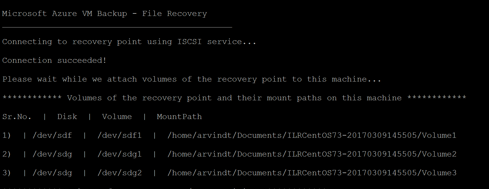 Menu de recuperação de arquivos do Linux