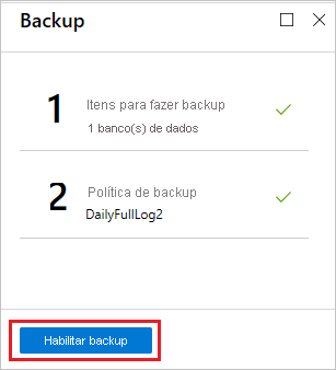 Screenshot showing how to enable backup.