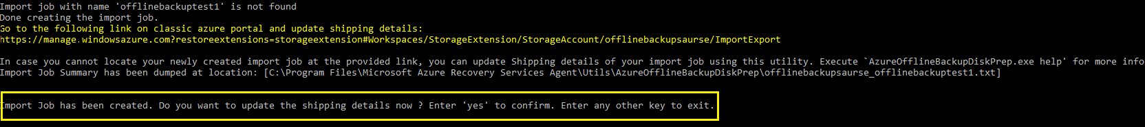 A captura de tela mostra a opção de informações de envio de atualização.