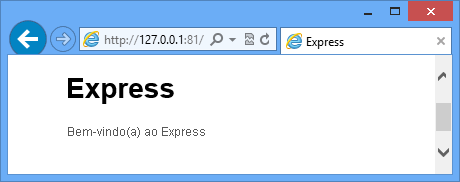 A web page containing welcome to express.