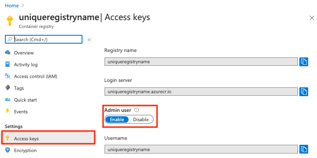 Ativar a conta de administrador no portal do Azure