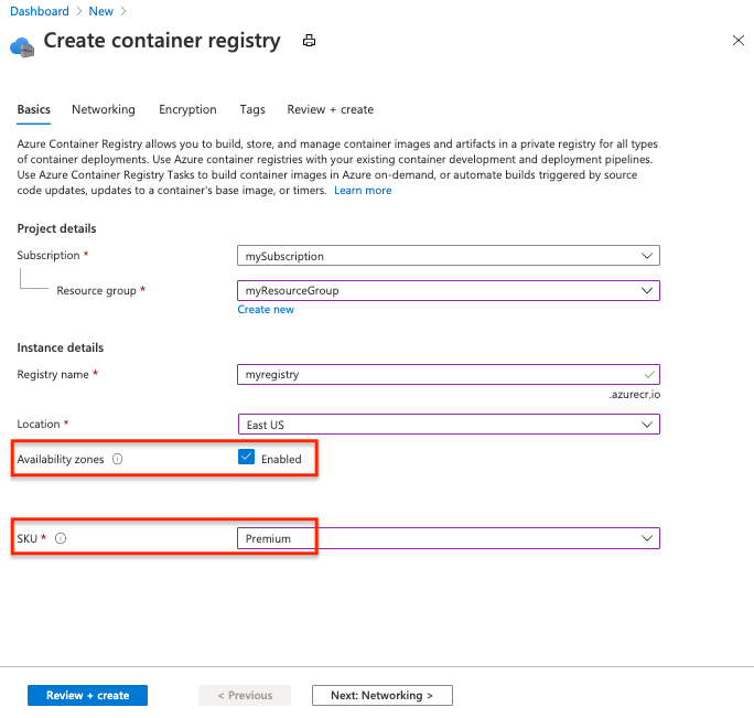 Ativar a redundância entre zonas no portal do Azure