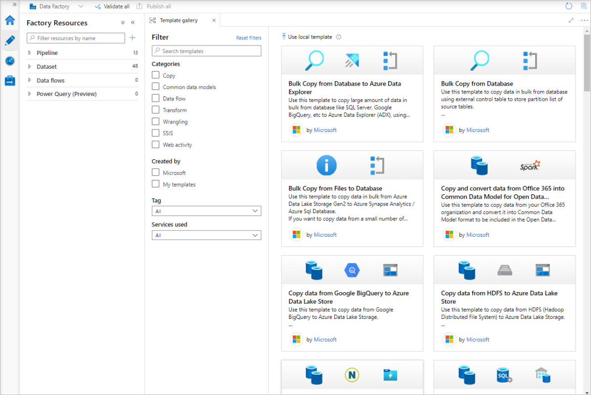 Captura de ecrã que mostra a página da galeria de modelos.