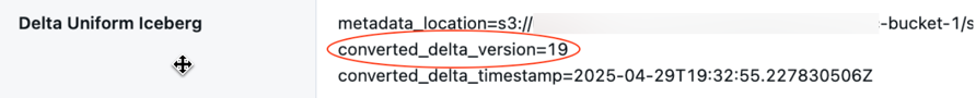 Verifique a versão mais recente dos metadados da tabela