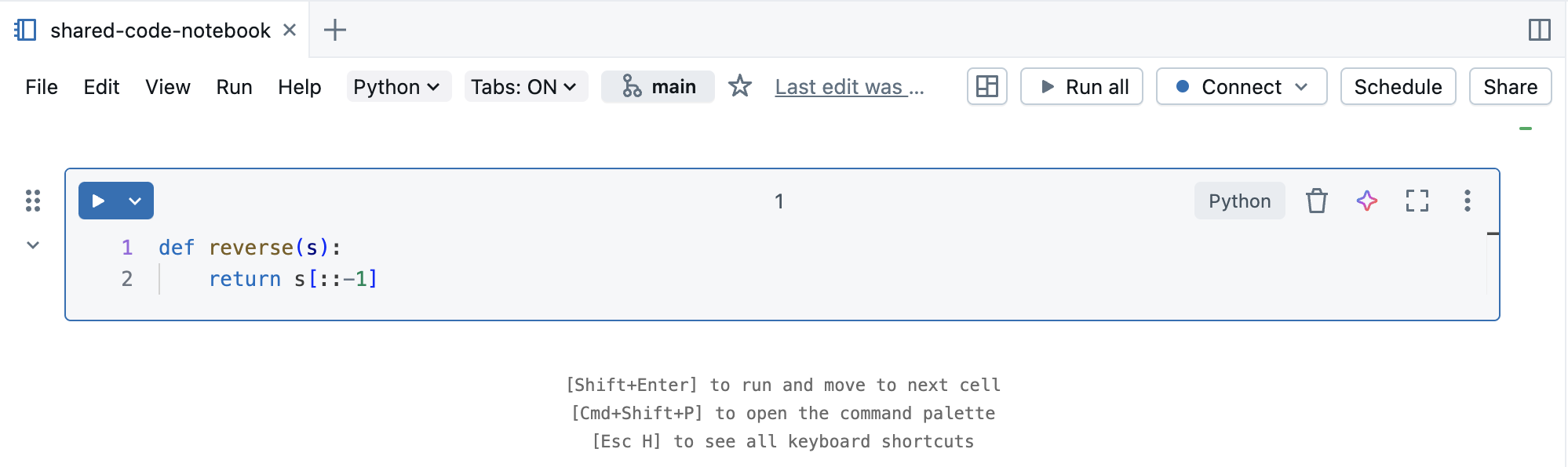 Código de teste inicial