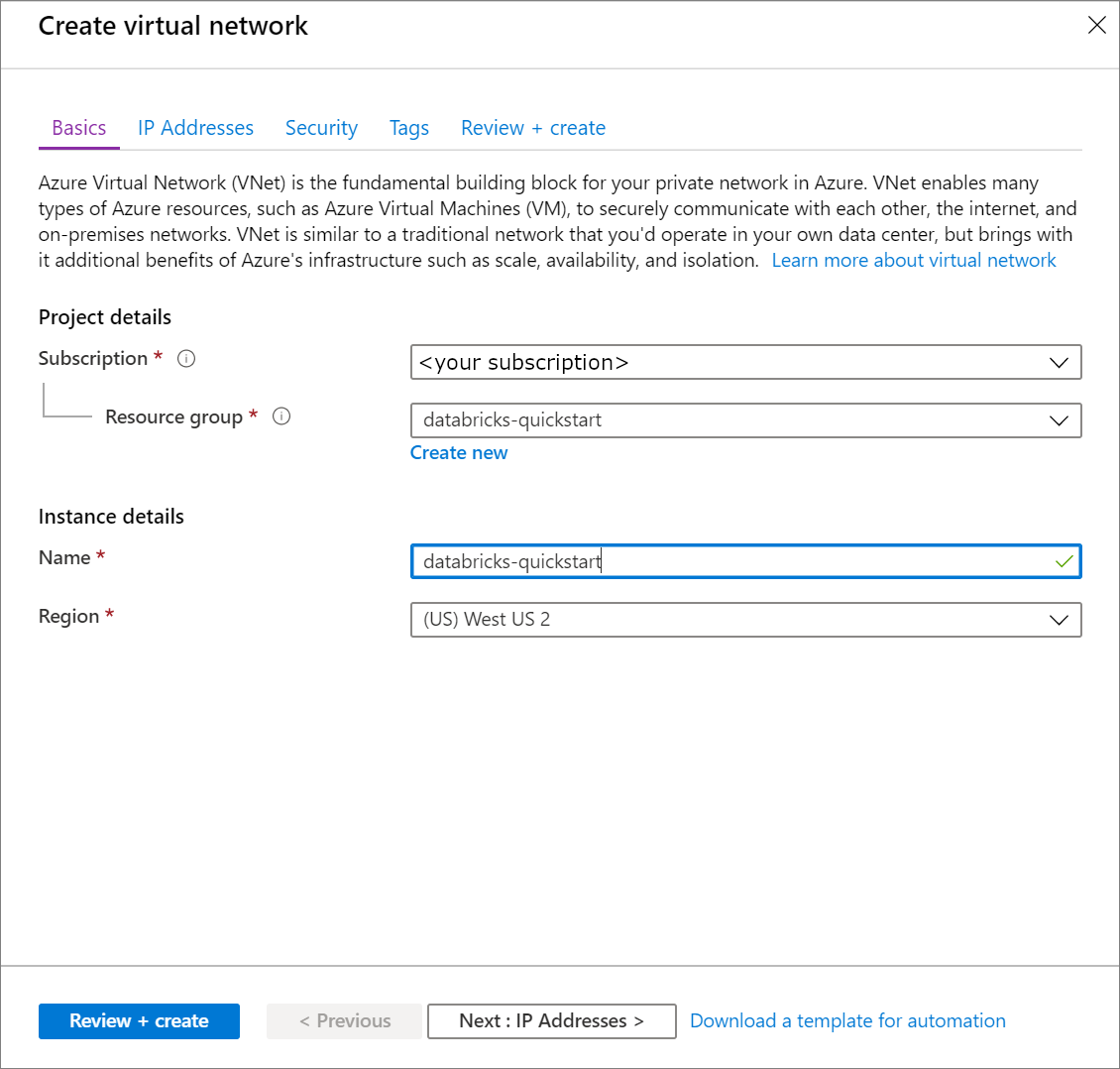 Noções básicas para uma rede virtual no portal do Azure