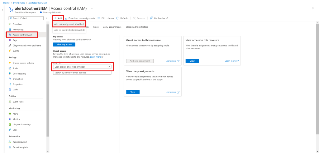 Captura de ecrã a mostrar a adição de uma atribuição de função.