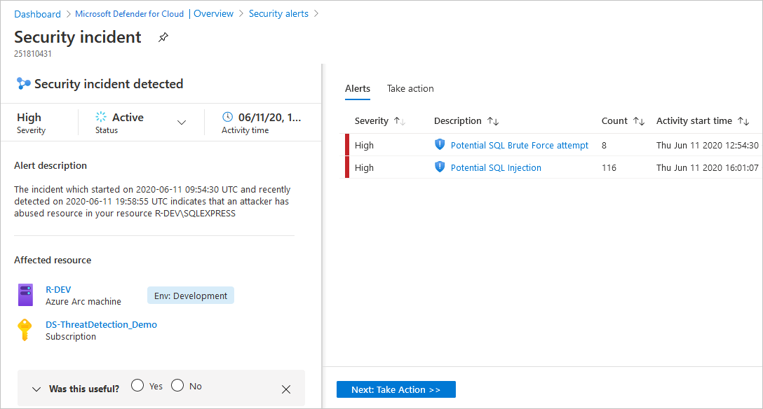 Responda a incidentes de segurança no Microsoft Defender for Cloud.