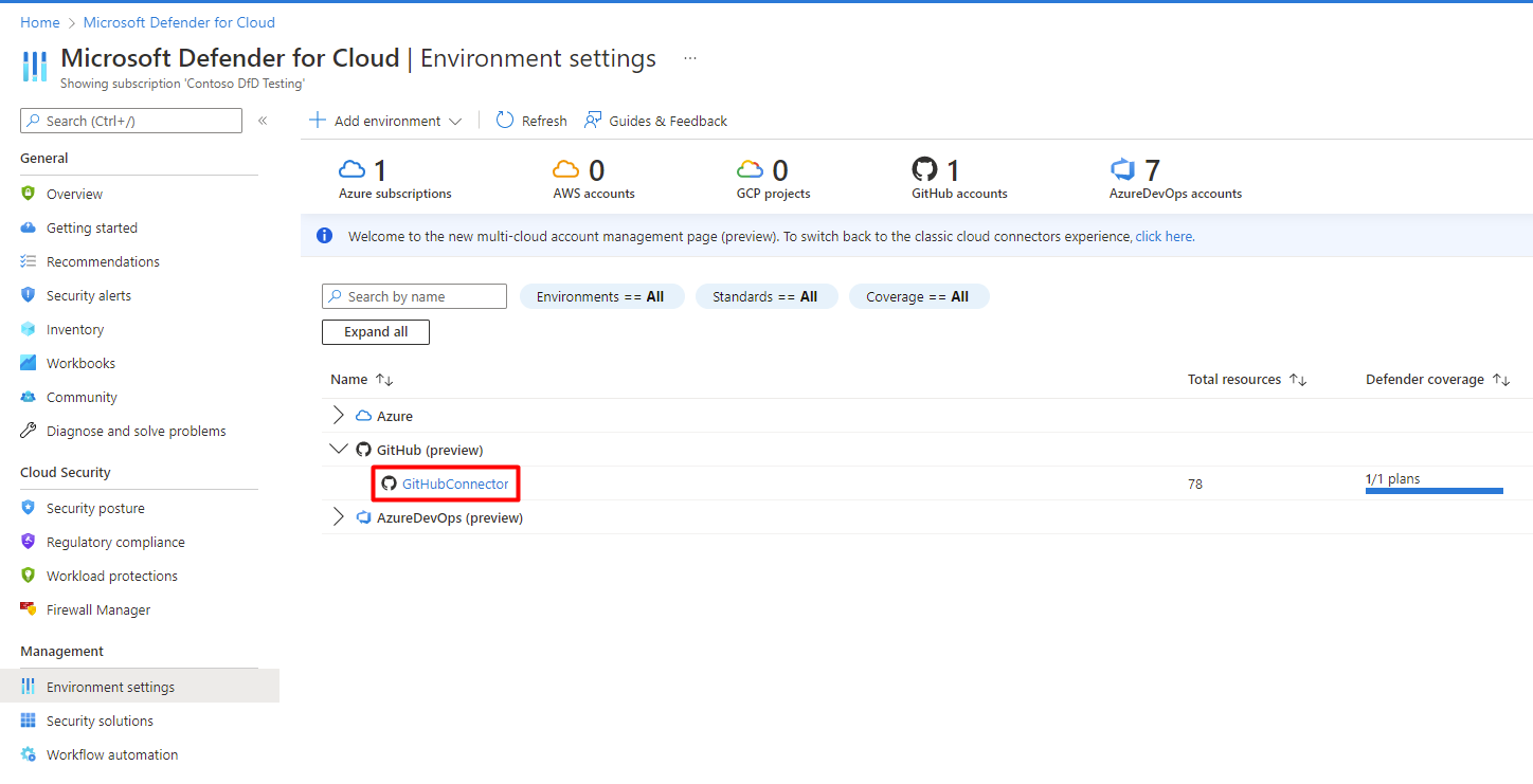 Conecte Suas Organizações Do Github Microsoft Defender For Cloud Microsoft Learn 2085