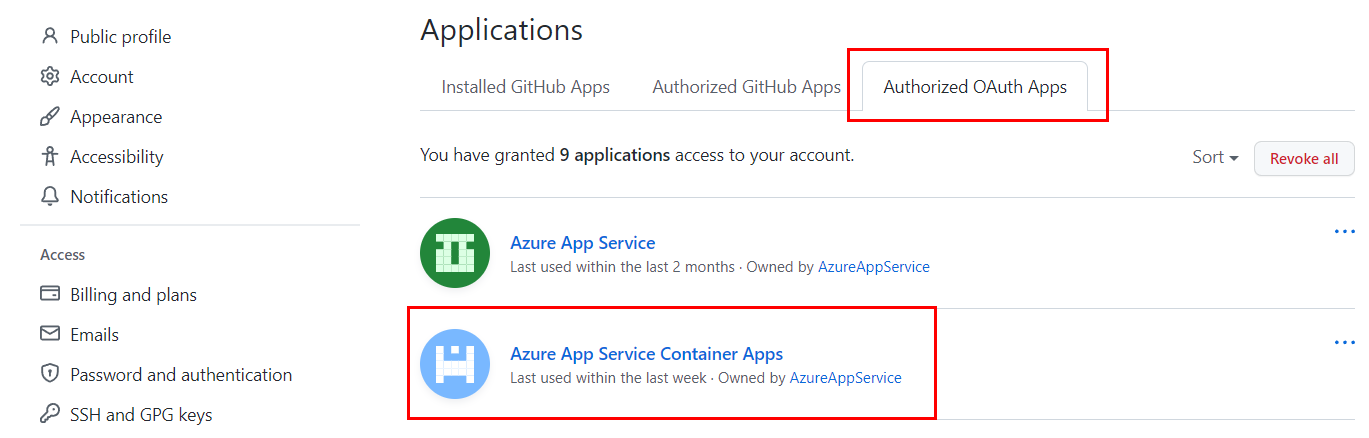 Captura de tela mostrando como ver os aplicativos autorizados para um usuário no GitHub.