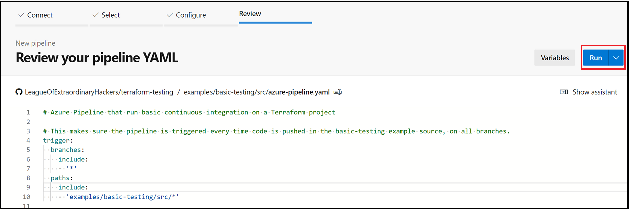 Executar o Azure Pipeline
