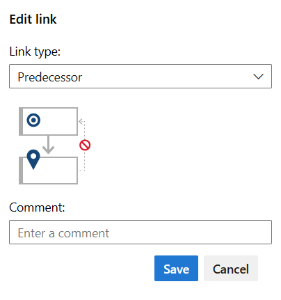 Captura de ecrã da caixa de diálogo Editar ligação.