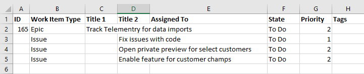 Screenshot showing Excel view.