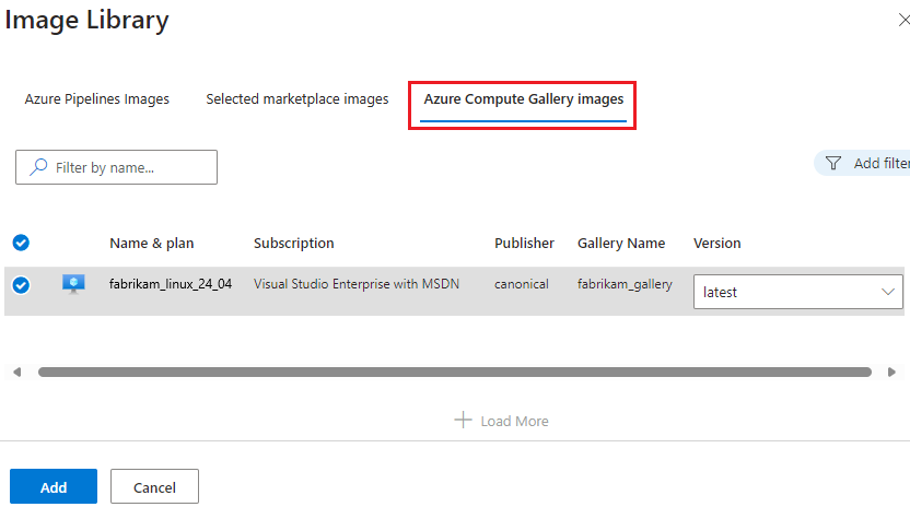 Captura de ecrã que mostra imagens da Galeria de Computação do Azure.