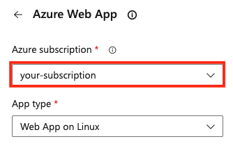 Captura de ecrã do item de menu de subscrição do Azure. 