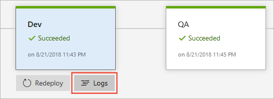 logs de implantação