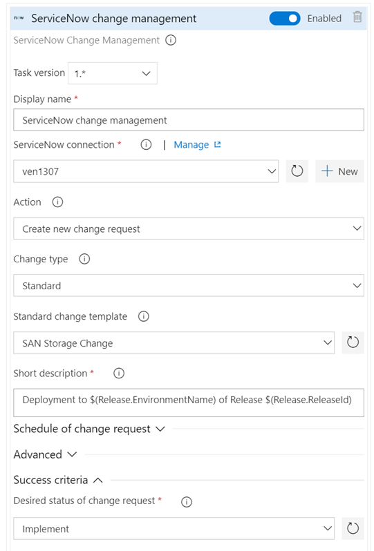 Gestão de alterações do ServiceNow.