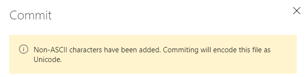 Exemplo do diálogo em que introduz alterações de codificação através de um push web.