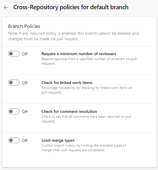 Captura de tela que mostra as configurações de diretiva de ramificação de recompra cruzada.