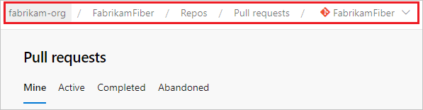 Captura de ecrã da escolha do seu repositório.