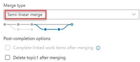 Captura de tela mostrando novos tipos de mesclagem para concluir solicitações pull.