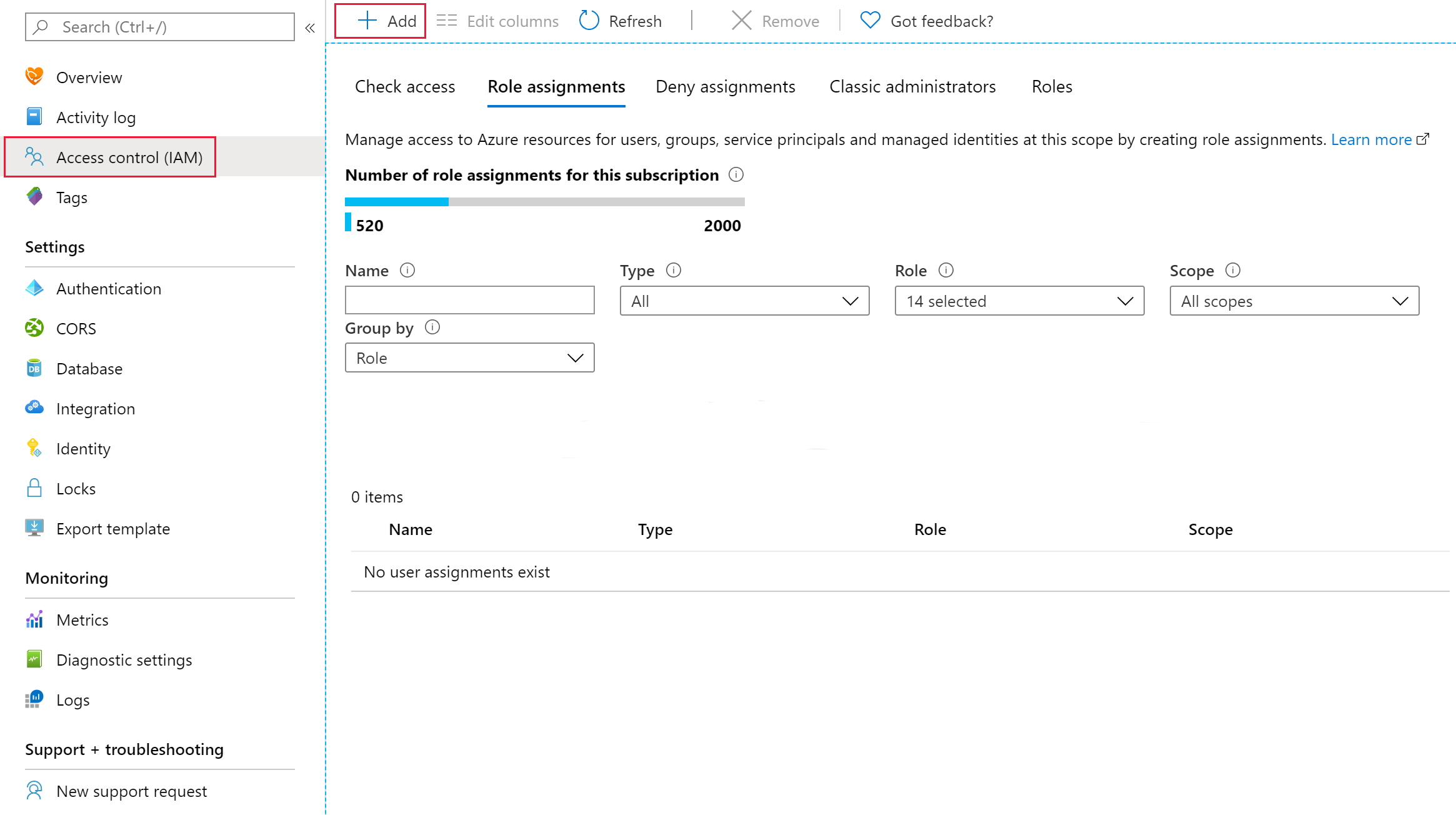 Adicionar atribuição de função do Azure