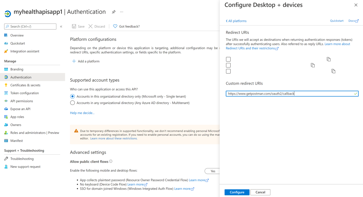 Captura de ecrã de configurar outros serviços.