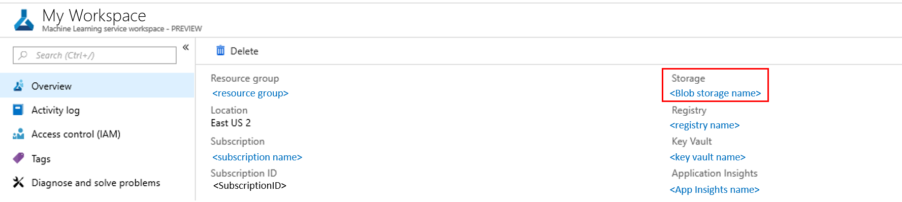Selecione a opção Armazenamento