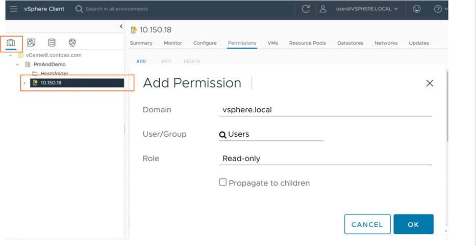 Captura de ecrã que mostra Adicionar permissão.
