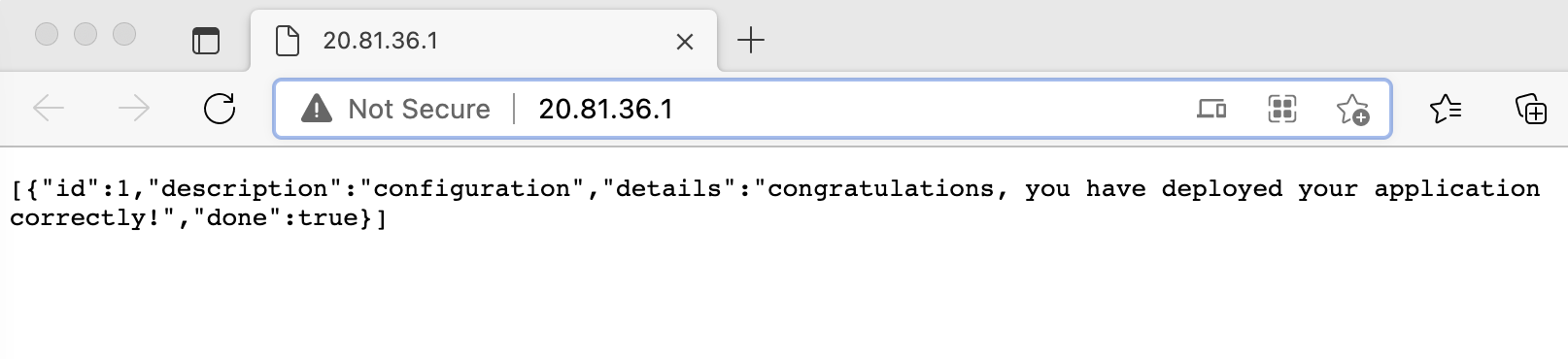Captura de tela que mostra a saída da solicitação do navegador.