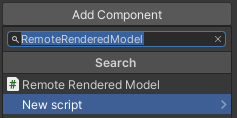 Adicionar componente RemoteRenderedModel
