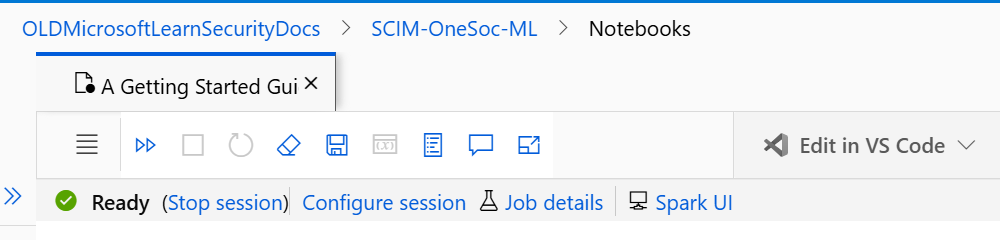 Captura de ecrã a mostrar um ambiente de machine learning pronto para executar células de código.