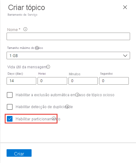 Enable partitioning at the time of the topic creation