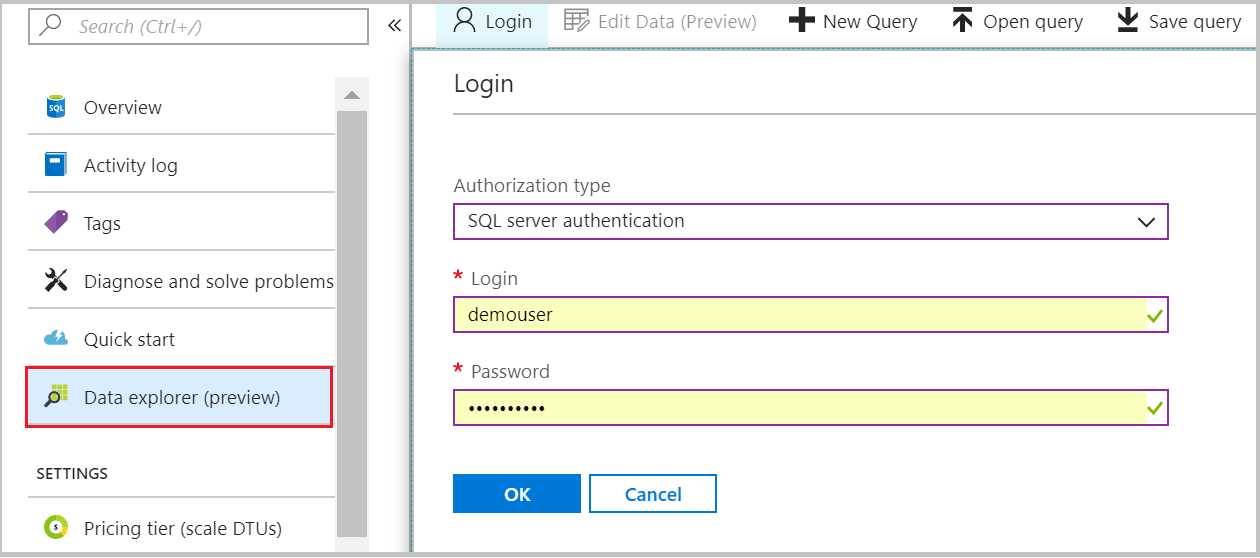 Regenerar credenciais para Base de Dados SQL