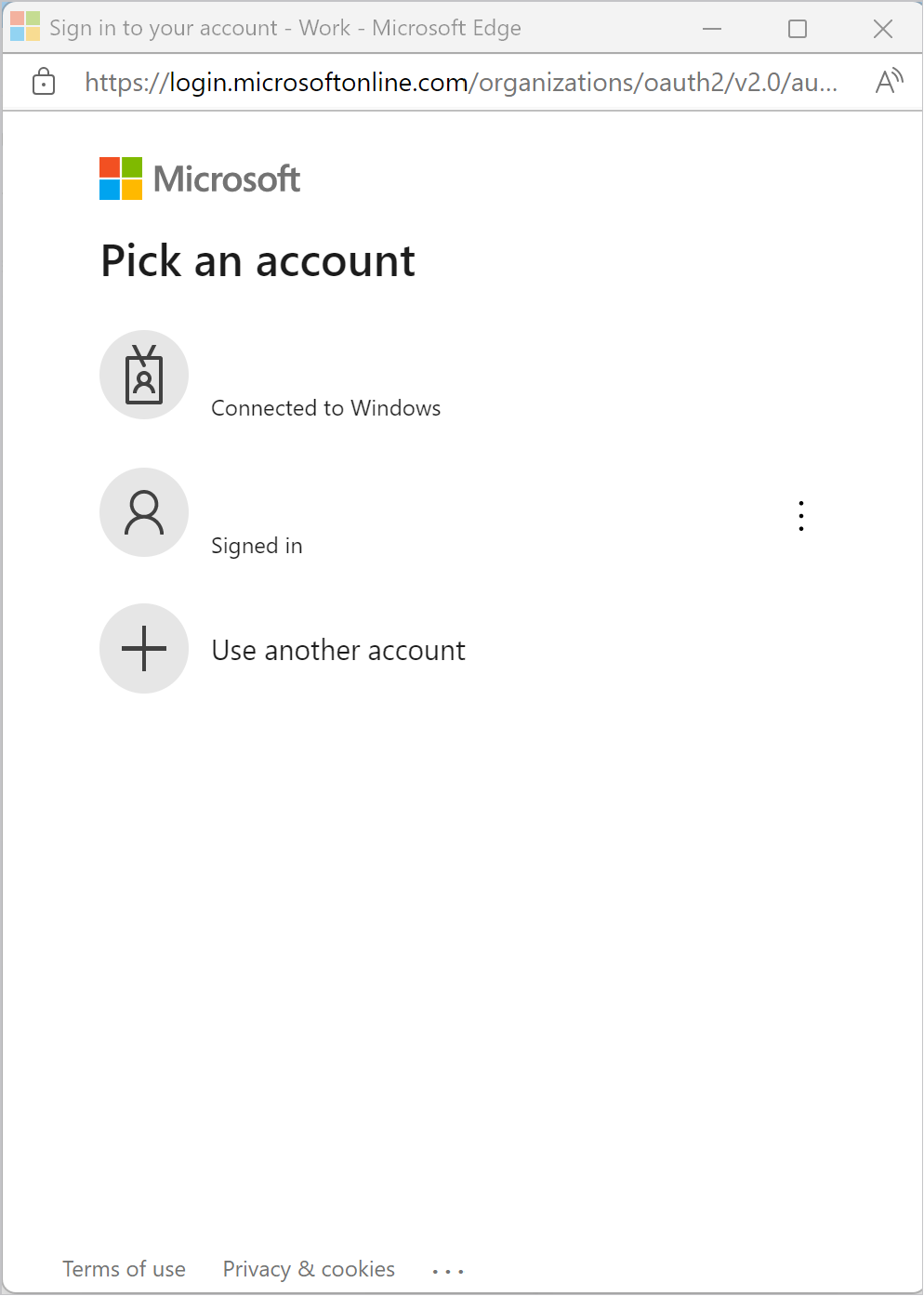 Use another account 