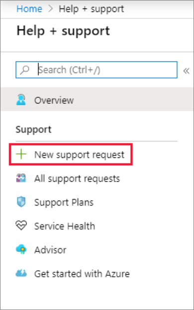 Create a new support request
