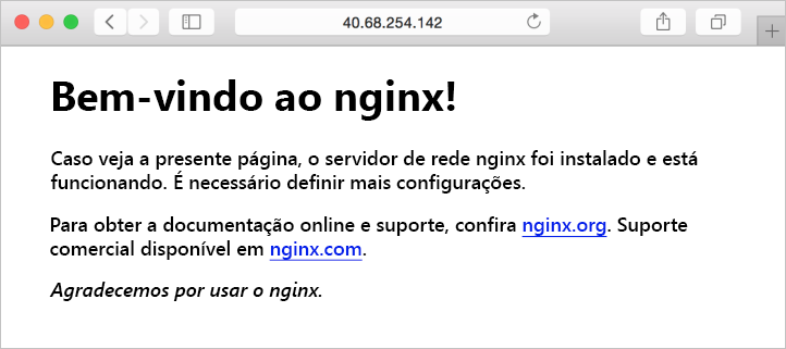 Site predefinido do NGINX