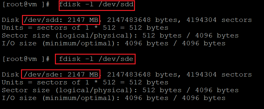 Captura de ecrã a mostrar o código que verifica o tamanho dos discos. Os resultados estão realçados.