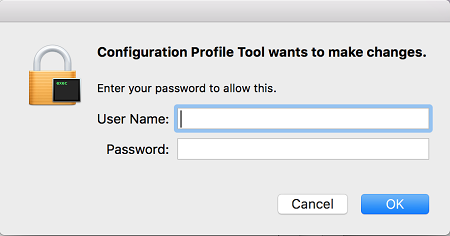 Screenshot shows enter settings for username and password privileges.