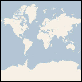 150afcdc-99eb-4296-9948-19c0a65727a3 A two-dimensional map of Earth, showing all continents.