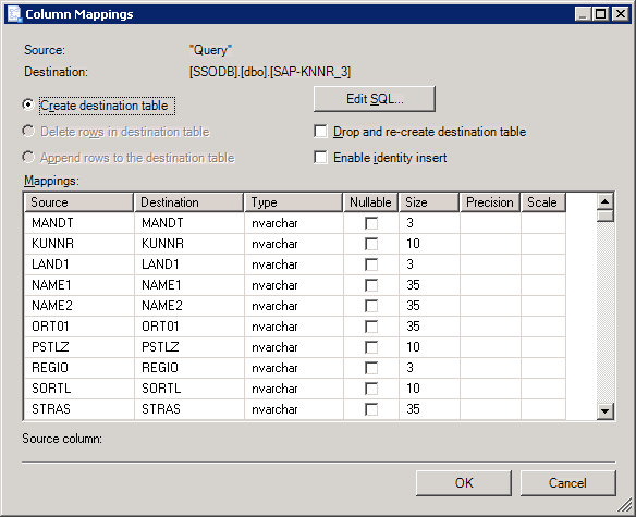 73751f74-4cd0-47c6-85ea-de7f507131a0 Column mappings between SAP and SQL tables