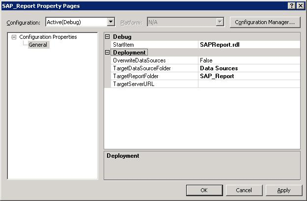 b3c500f7-840d-461f-945c-66db239d81b9 Specify properties for the Report Server project