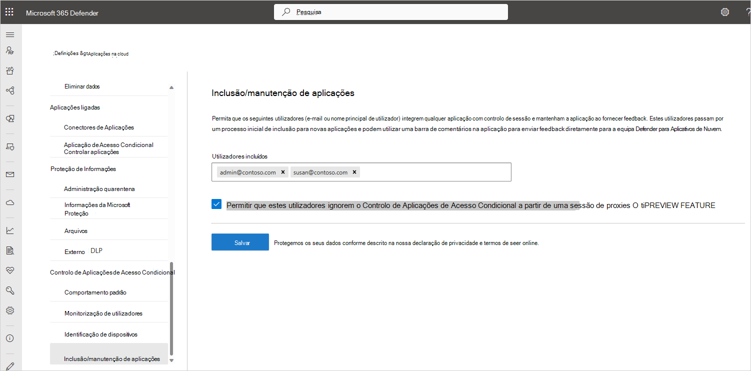 Screenshot of the App onboarding / maintenance settings.