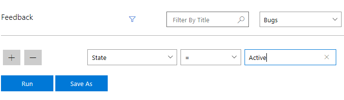 Janela de Filtro Avançado de Feedback