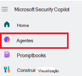 Imagem de Security Copilot agentes do menu