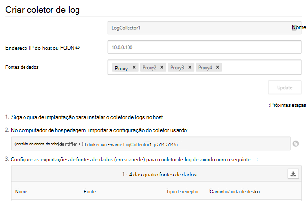 Comando Copy run do assistente do coletor de log.